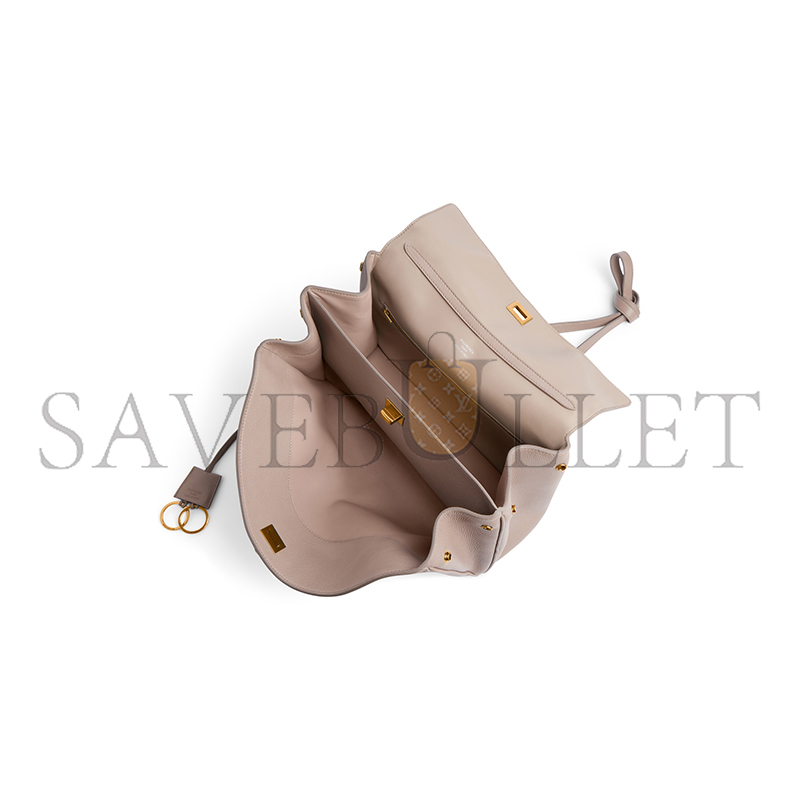 BALENCIAGA WOMEN'S RODEO HANDBAG MEDIUM GRAINED CALFSKIN IN SESAME 7897722ABV52914 (35*23.5*11cm)